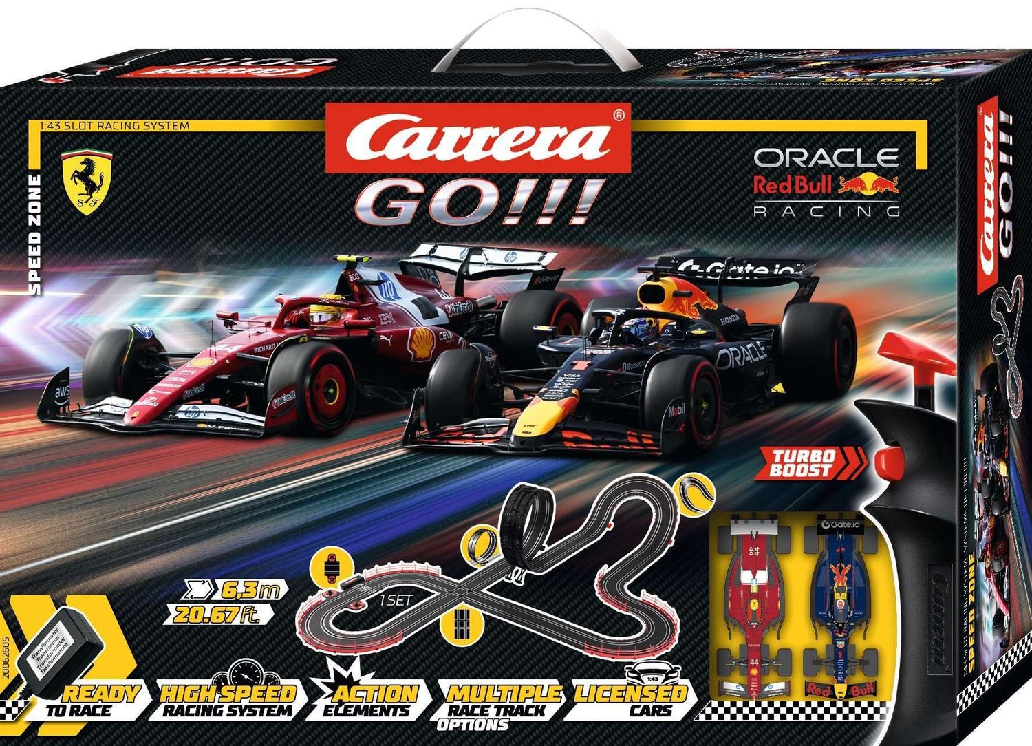 Carrera GO!!! 1/43 Speed Zone Slot Car Set - 6.3m Long
