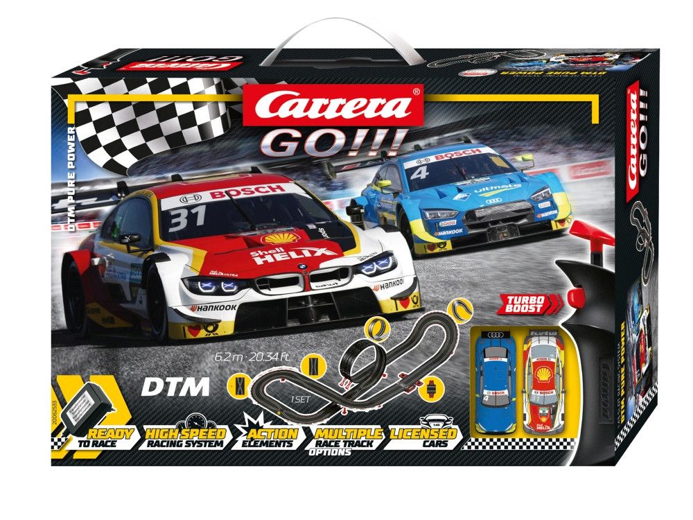 Carrera GO!!! 1/43 - DTM Pure Power Slot Car Set 6.2m