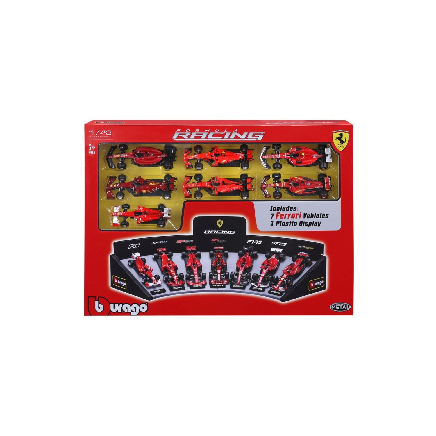 Bburago 1/43 Ferrari F1 Deluxe Gift Box Set (7 cars with Stand)
