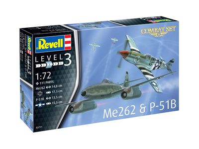 Revell 03711 1/72 Combat Set Messerschmitt Me262 &amp; P-51B