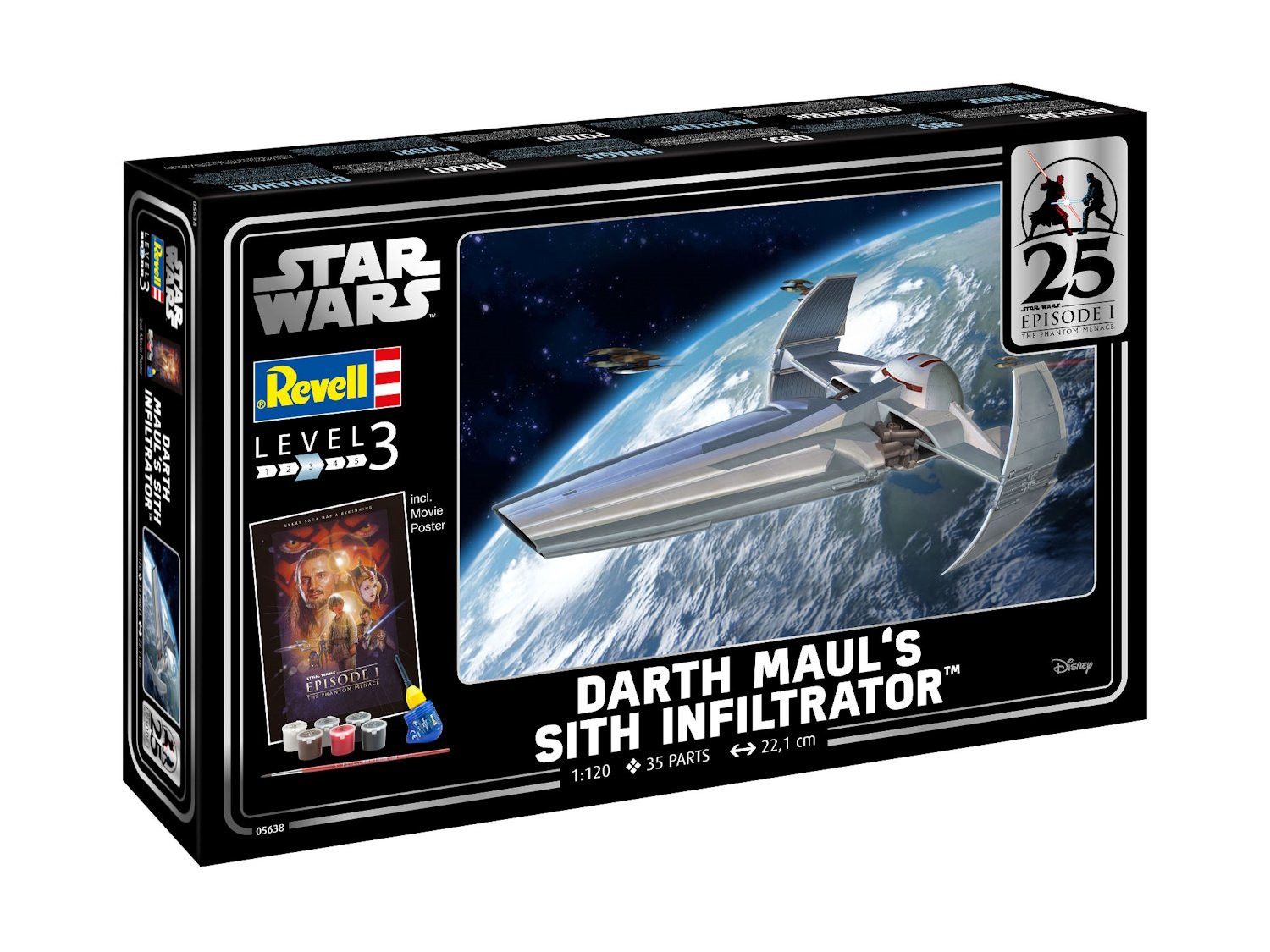 Revell 05638 1/120 Gift Set Darth Maul&#39;s Sith Infiltrator (with accessories)