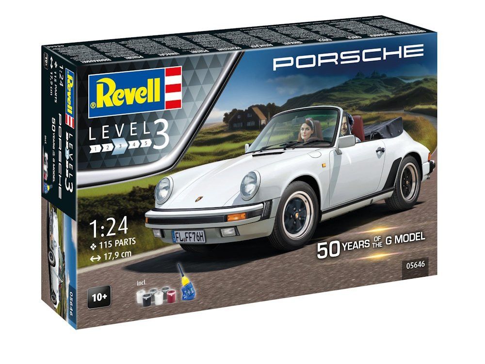 Revell 05646 1/24 Gift Set Porsche 911 G-Model Cabrio 50th Anniv.