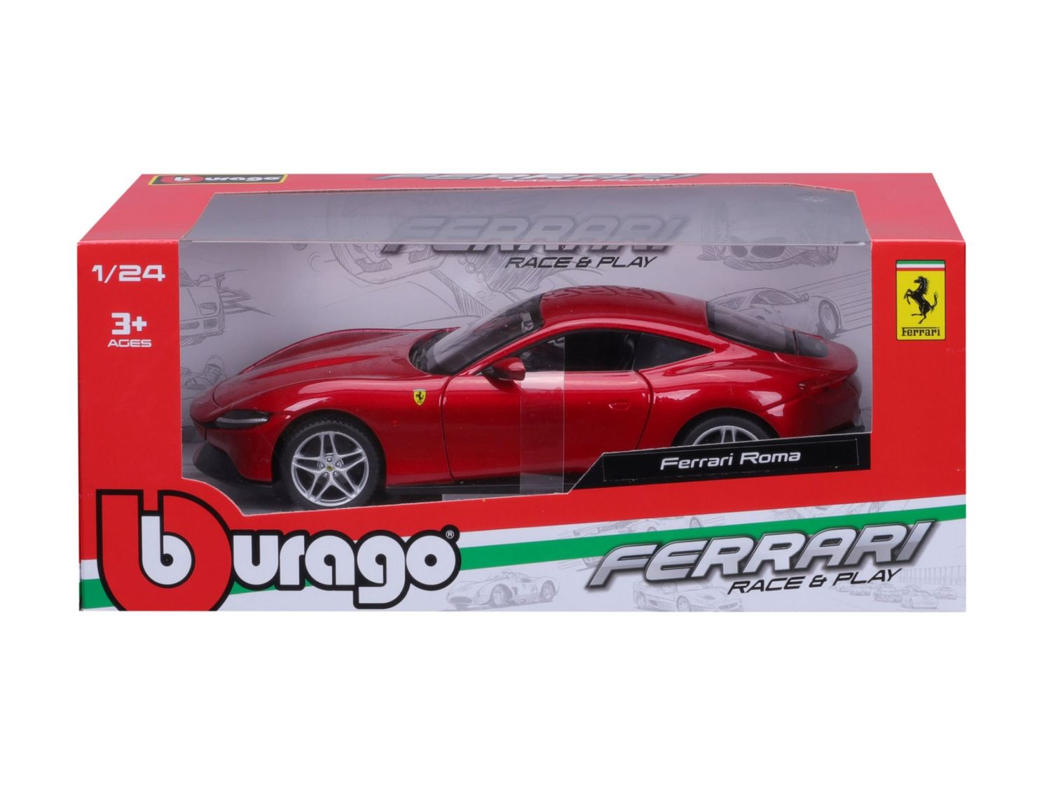 Bburago 1/24 Ferrari Roma - Red (19cm Long) - Red