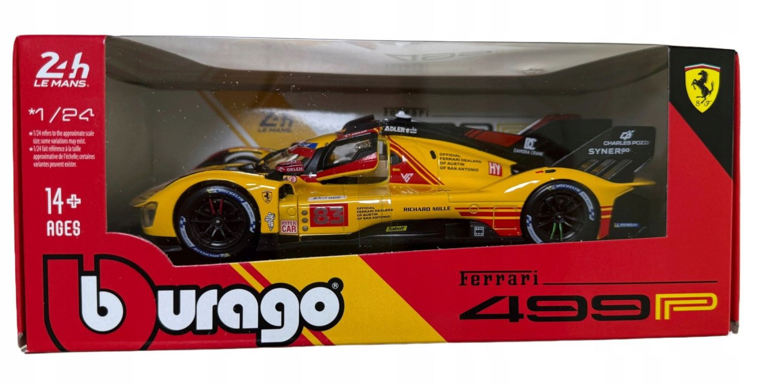 Bburago 1/24 Ferrari 499P LMH 2024 #83 AF Corse Team (20cm Long)