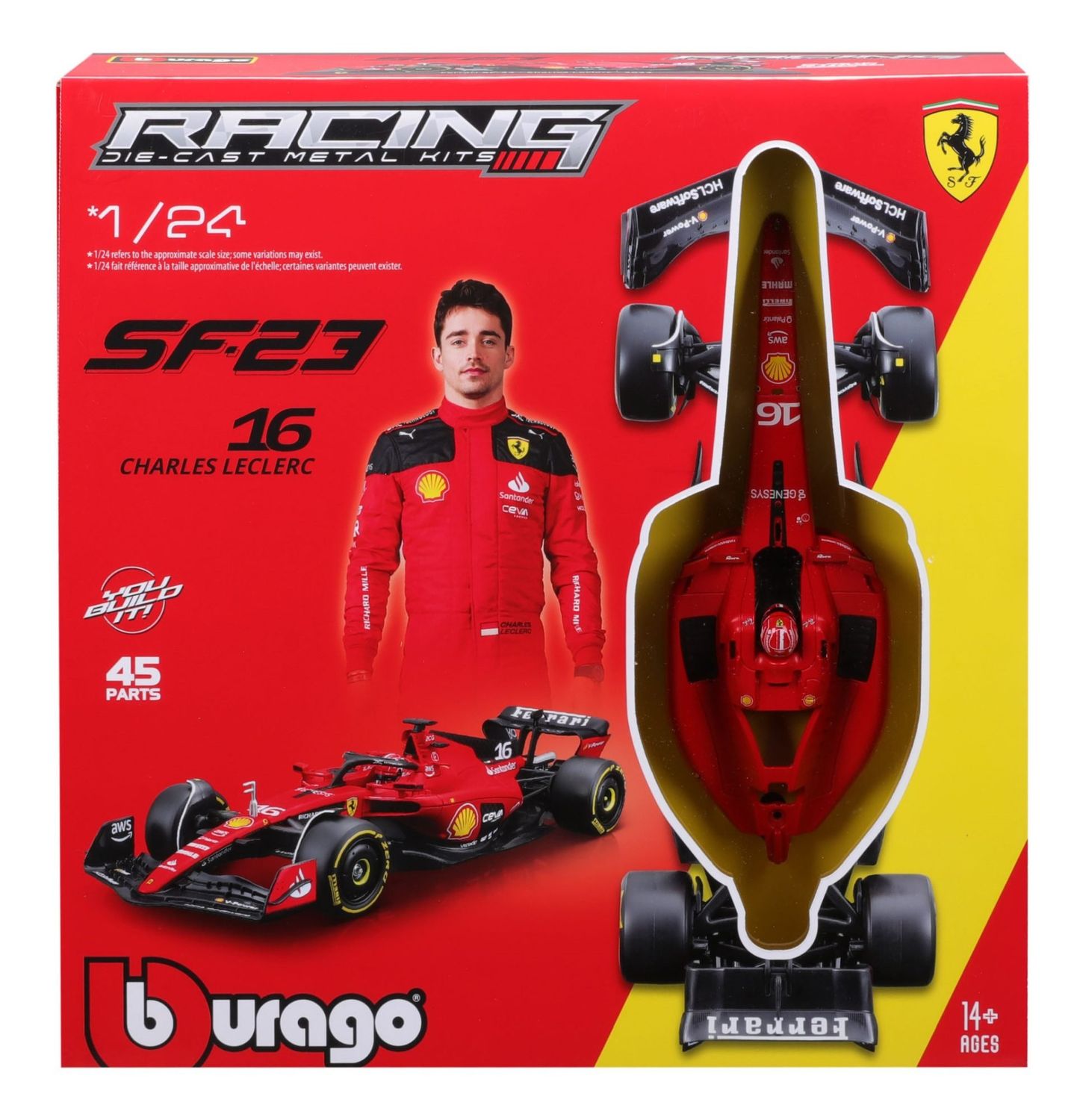 Bburago 1/24 Ferrari F1 SF-23 2023 Model Kit - #16 C. Leclerc (25cm Long)