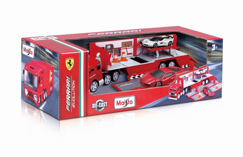 Maisto Fresh Metal Ferrari Evolution Hauler with 2x 3&quot; Cars