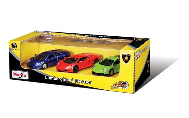 Maisto 4.5&quot; Fresh Metal Power Racer Pullback, 3 Pack Lamborghini