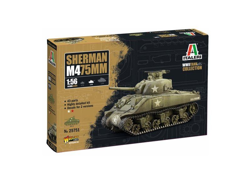 Italeri 1/56 M4 Sherman 75mm