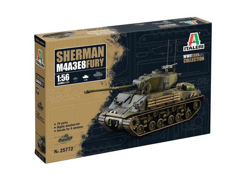 Italeri 1/56 M4A3E8 Sherman Fury