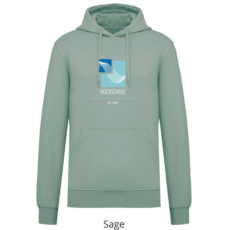 Kapuzen-Sweatshirt  "Hochschullogo Nr. 1"  in Bio-Qualität