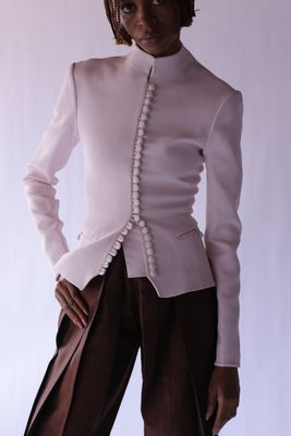 FITTED CREPE BLUSH PINK JACKET