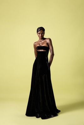 THE A-LINE VELVET CUTOUT GOWN