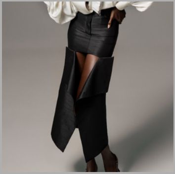 THE RAW SILK CUTOUT MAXI SKIRT