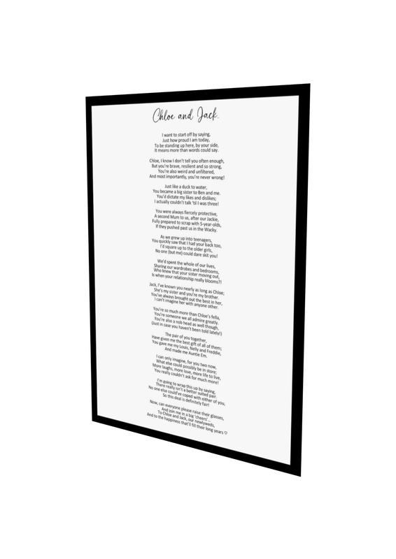 Personalised Poem (framed copy)