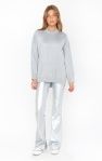 nashville pull on flares, Color: silver faux leather, Size: xs