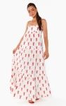 long weekend maxi dress, Color: lobster embroidery, Size: xs