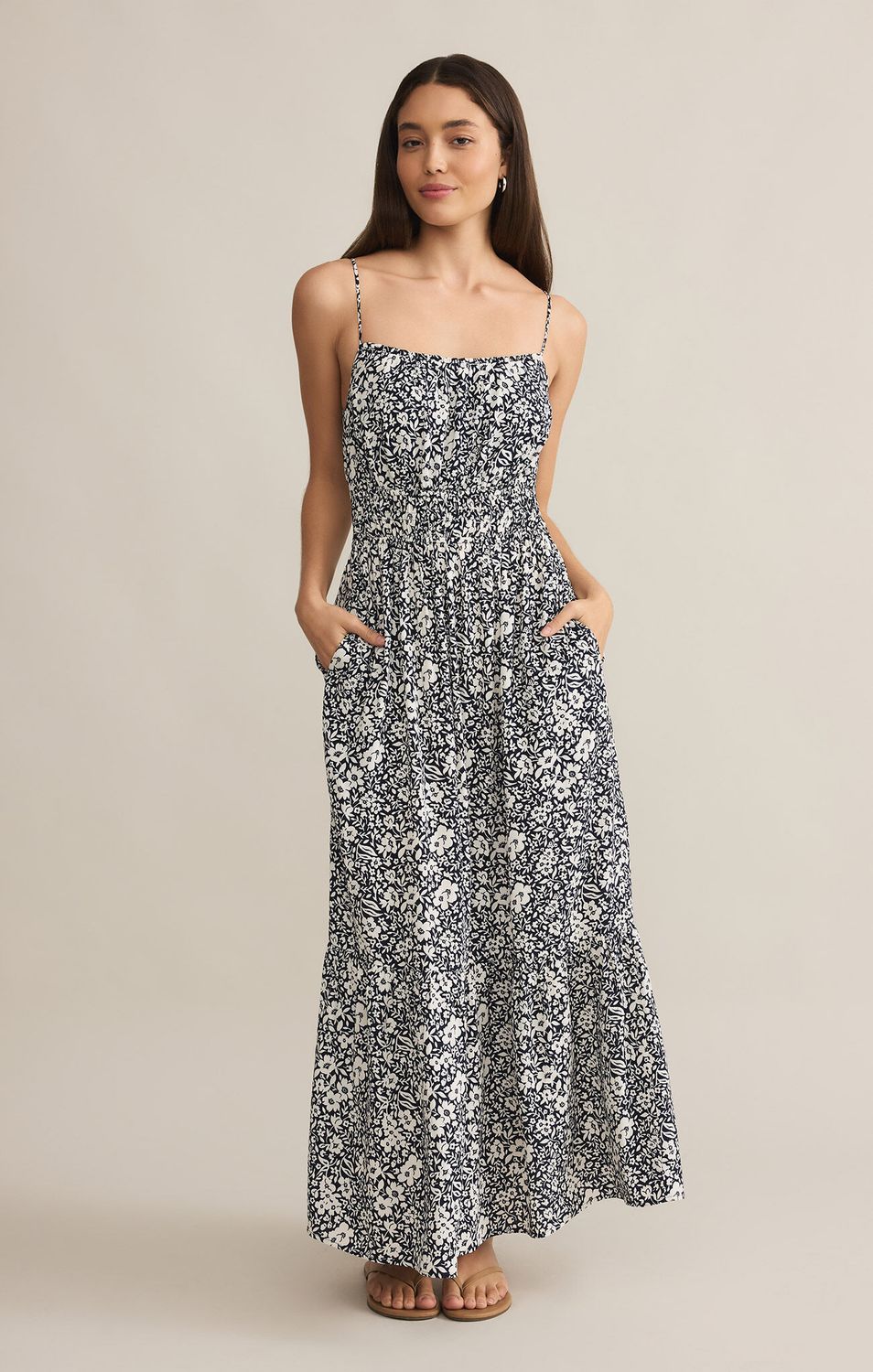 Toluca Ynez Floral Maxi Dress, Color: eclipse, Size: xs