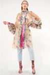 Miss September Rem Mesh Kimono, Color: antique floral, Size: xs