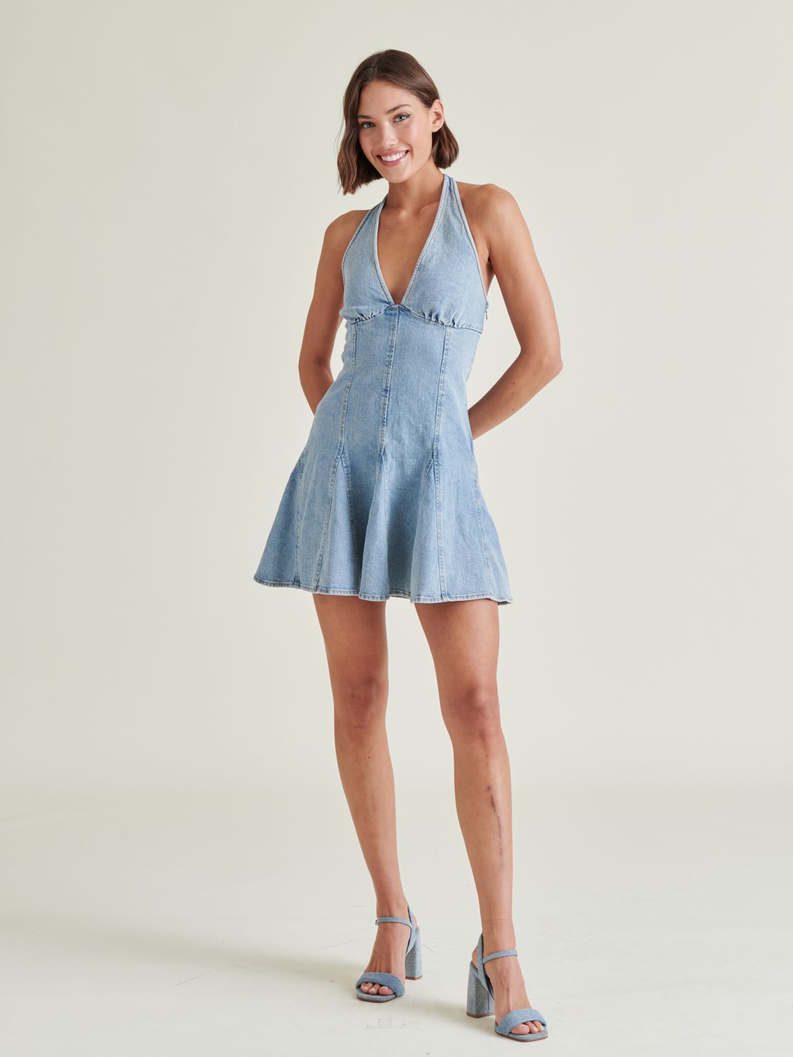 Malia Dress, Color: medi blue denim, Size: 2