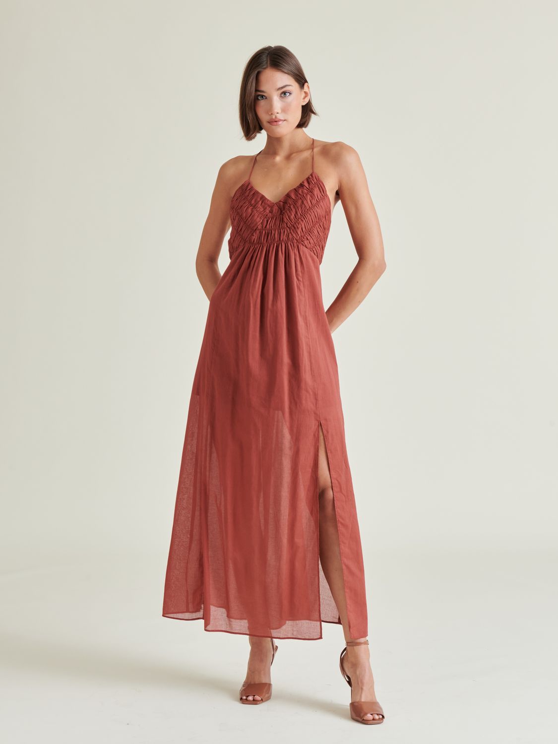Brianna Dress, Color: dusty brick, Size: xs