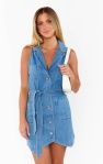 fairfield vest dress, Color: gusty blue, Size: sm