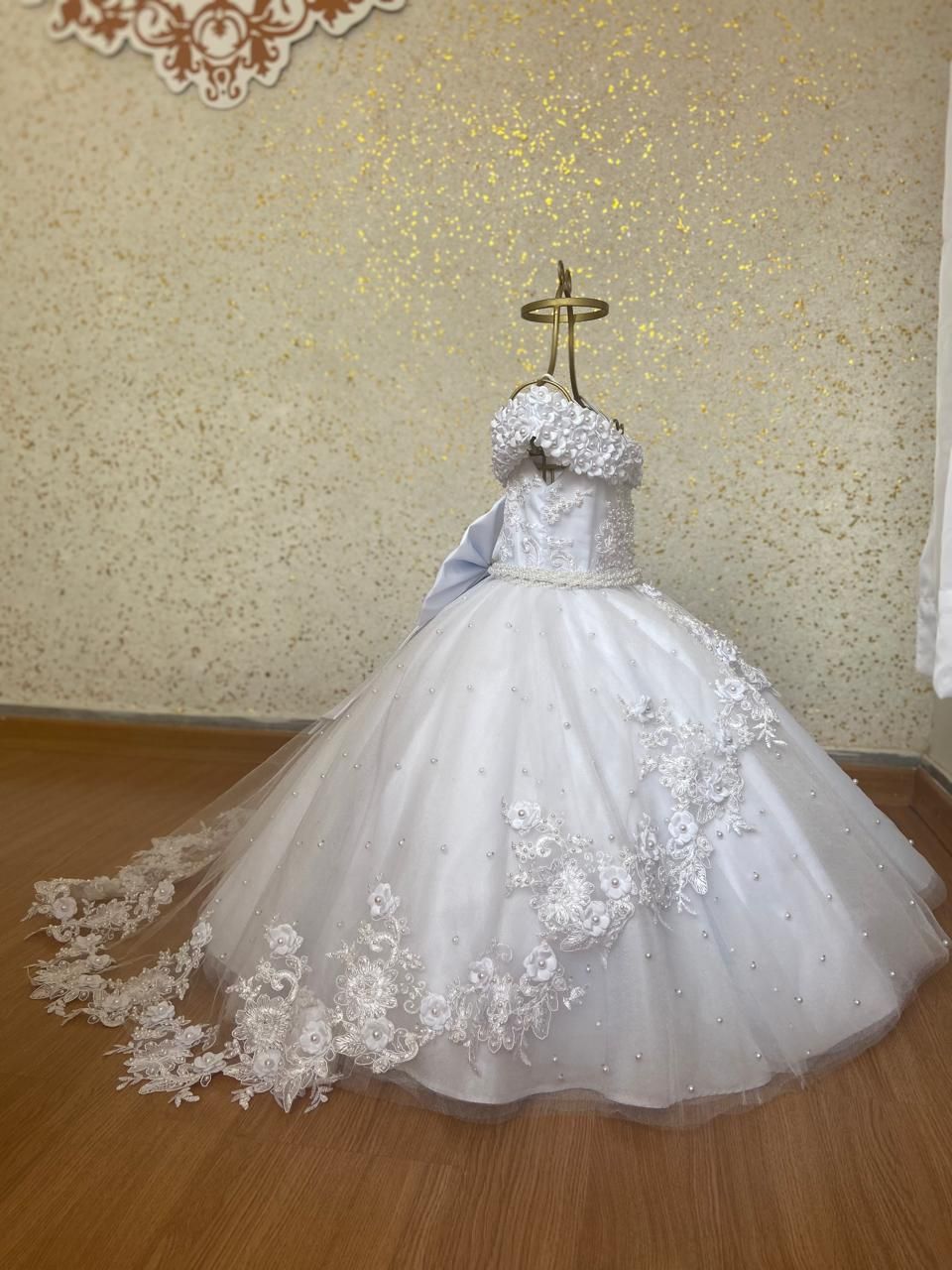 Laura Flower Girl Dress with Removable Train