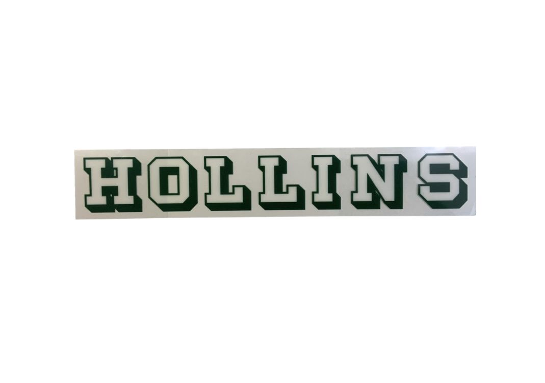 Hollins green and white retro cling