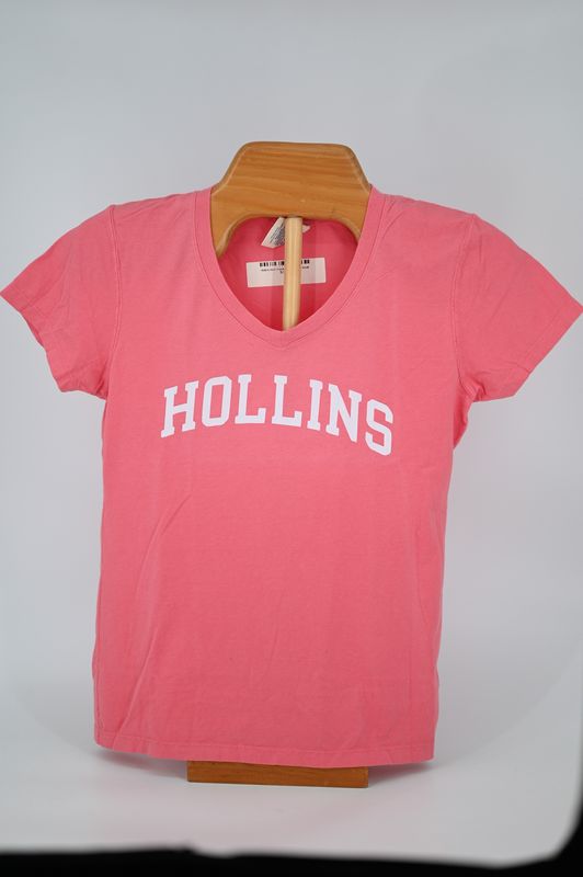 Ladies Vneck Garment Dyed Coral