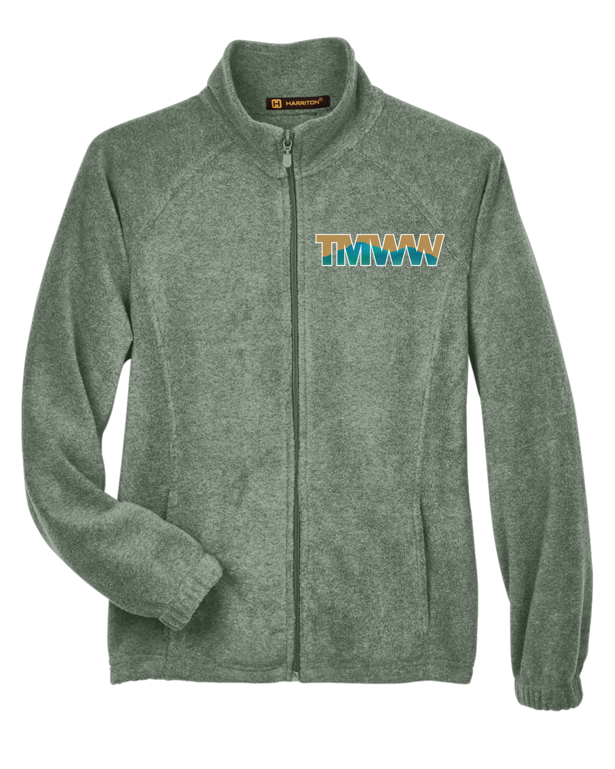 TMWW - Ladies Fleece Jacket, Color: Dill, Size: XS, Logo: Logo Only