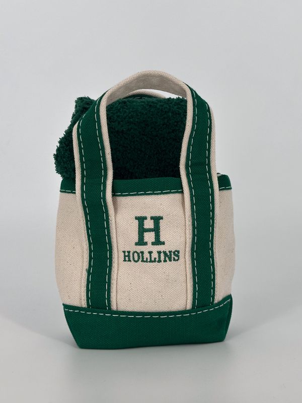 Canvas Tote Mini Navy w/ green Hollins