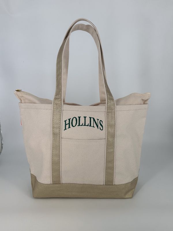 Metallic canvas tote