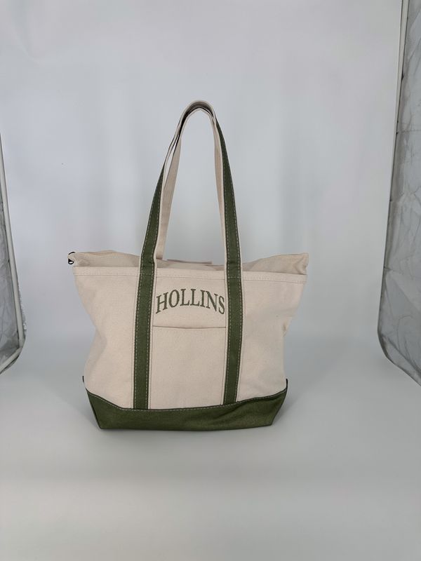 Metallic canvas tote