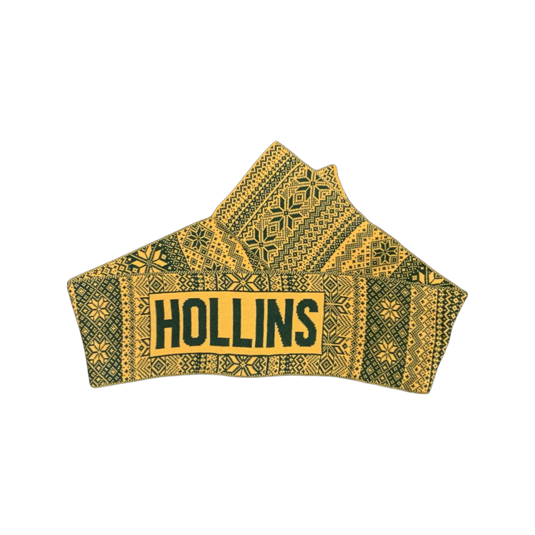 Knit Striped Scarf, Color: Green/Gold