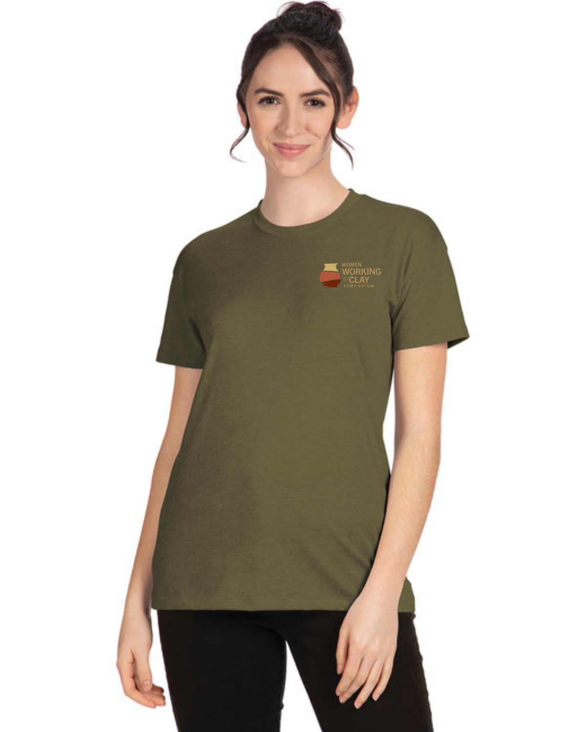 WWWC - Ladies Olive T-Shirt, Color: Olive, Size: Small, Logo: Gold/Clay/Burg