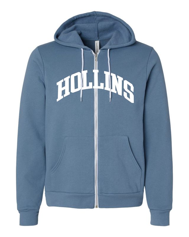 Hollins Arch Zip Hoodie Steel Blue