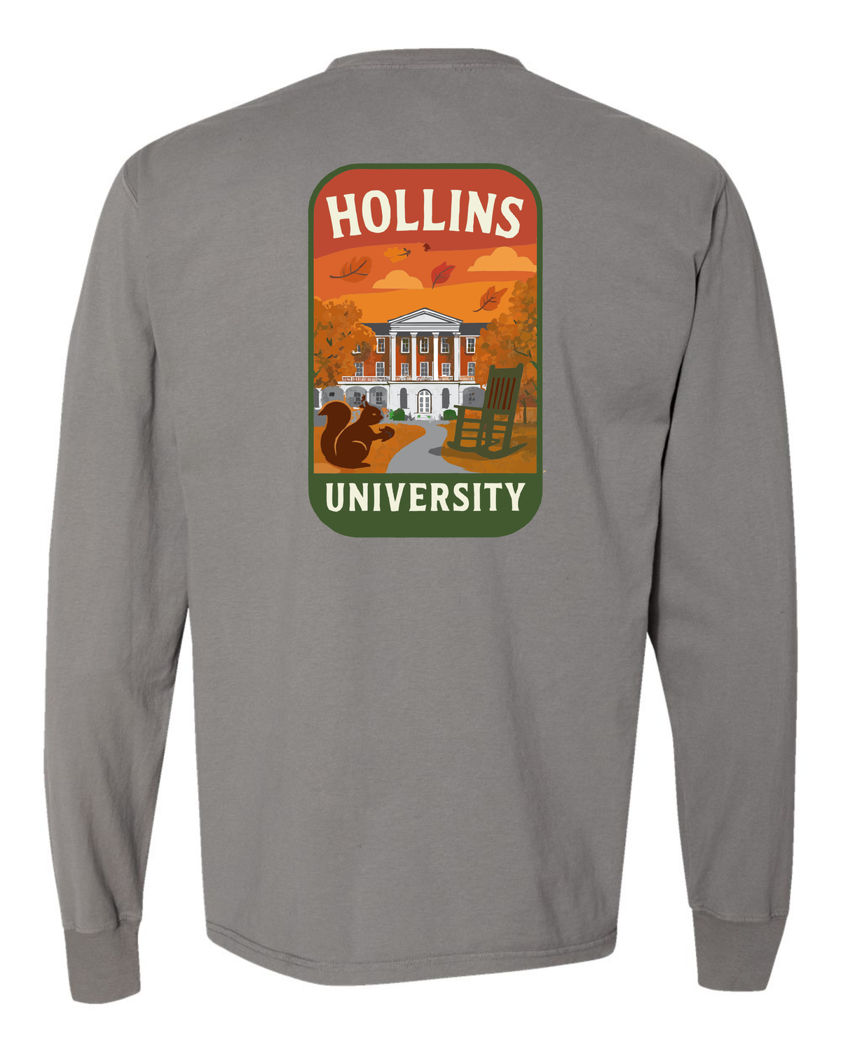 Fall Hollins Long Sleeve Grey T-shirt, Size: Small