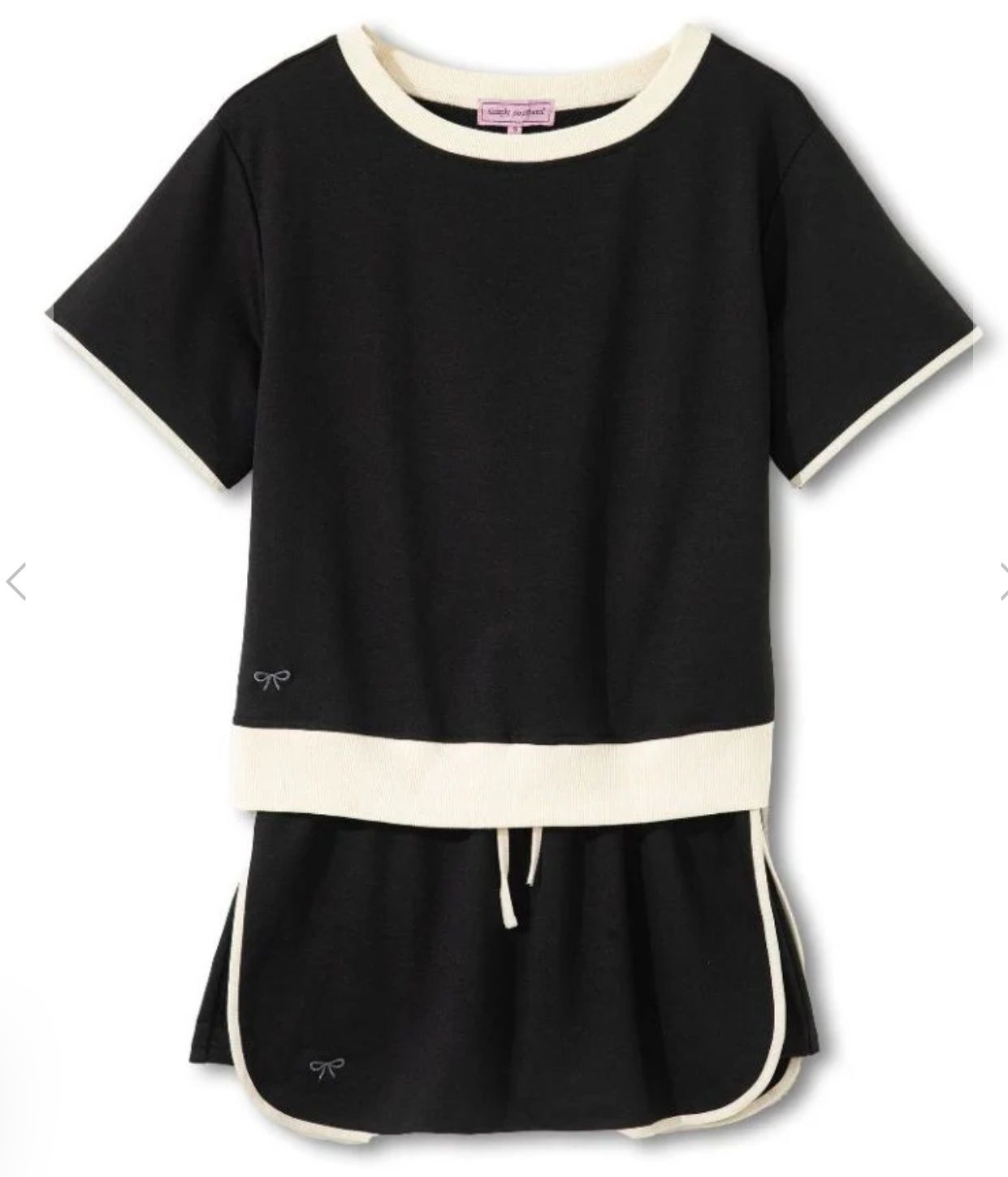 Simply Southern Shirt &amp; Skort Set Black &amp; Cream