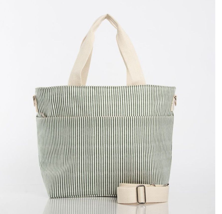 Cooler Tote Green Stripe