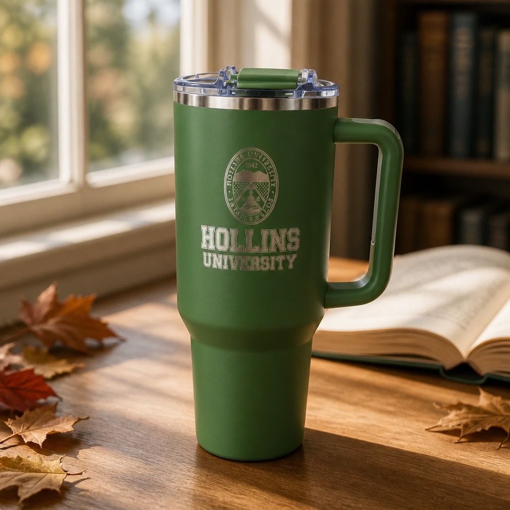 40 oz Tumbler w/ Handle Seal, Color: Green, Logo: Plain