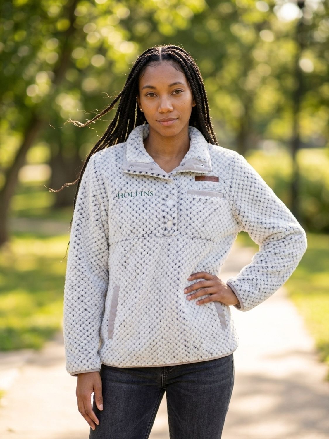 Simply Southern Fleece Pullover, Color: Frost Grey, Size: XS