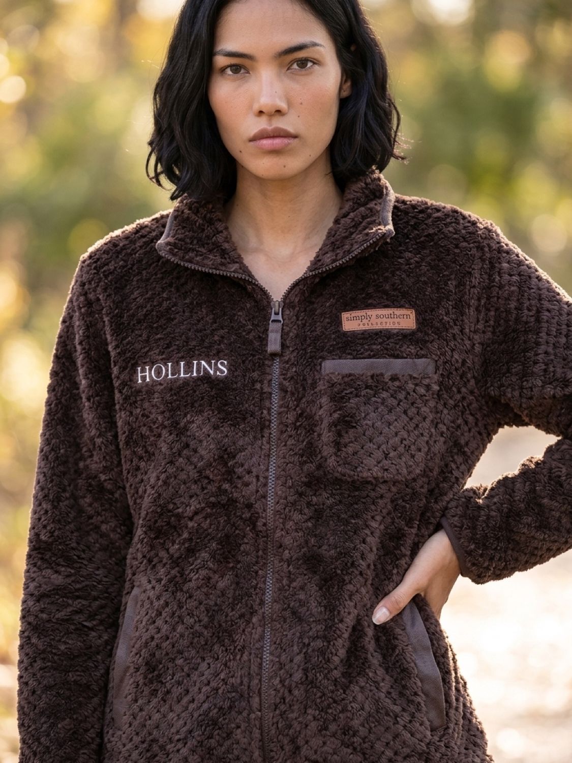 Simply Southern Fleece Jacket Coffee
