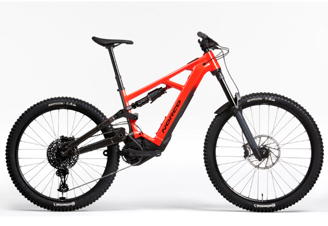 Norco Range VLT A1 Electric Mountain Bike in Red, Large - Available at Suck Creek Cycle