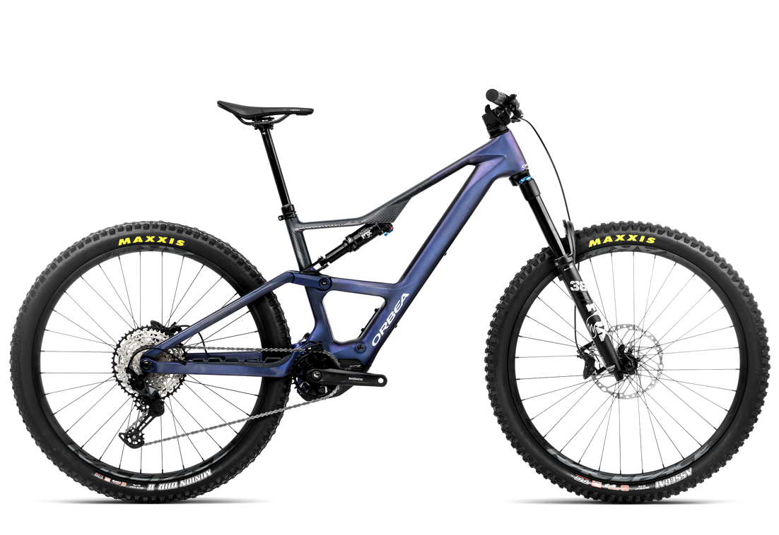 Orbea Rise LT M10 Electric Mountain Bike in Tanzanite Carbon/Black, Medium - Available at Suck Creek Cycle