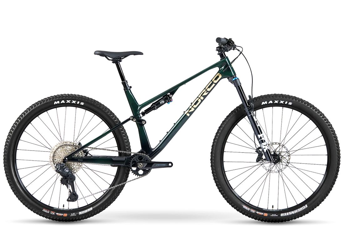 The Norco Revolver 130 blends XC speed with trail control. Fox suspension, and carbon frame—available now at Suck Creek Cycle