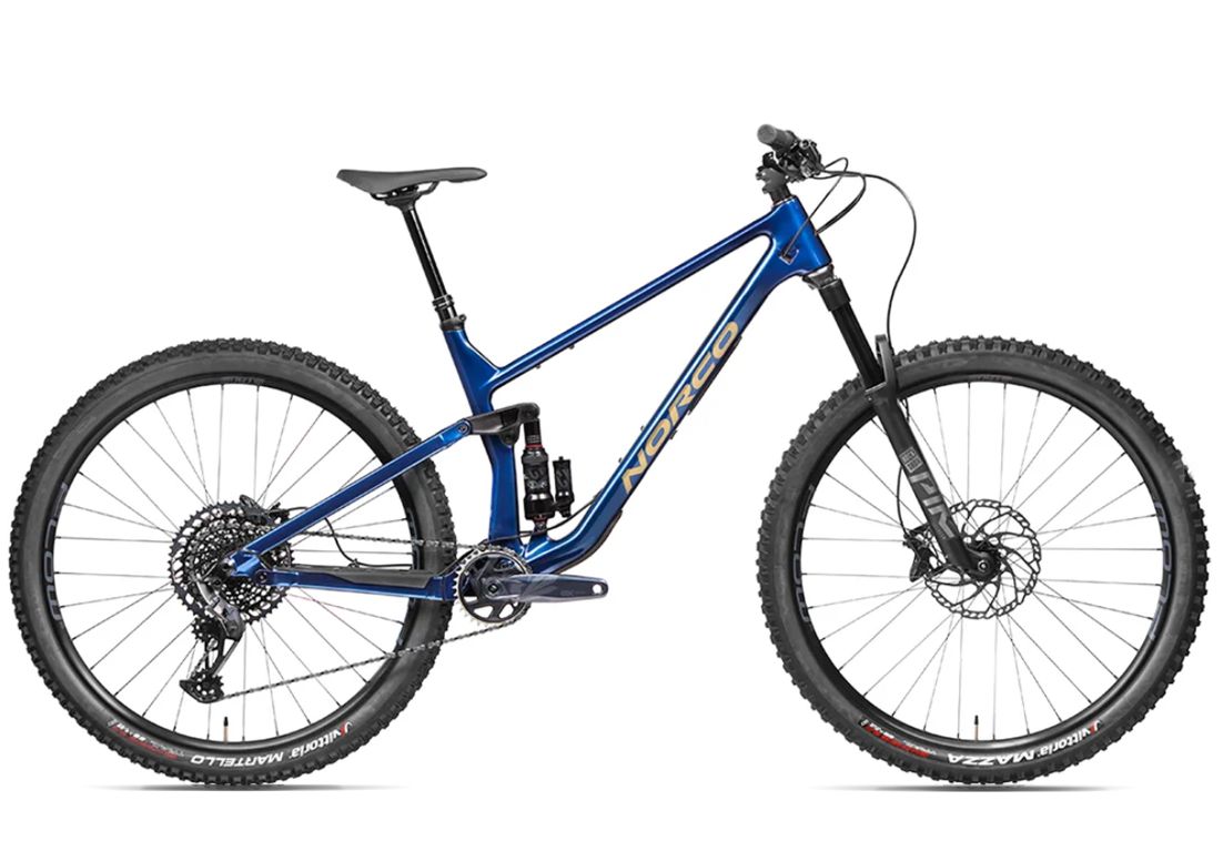 Norco Optic C2 XL Blue/Copper full suspension trail mountain bike available at Suck Creek Cycle Chattanooga, TN.