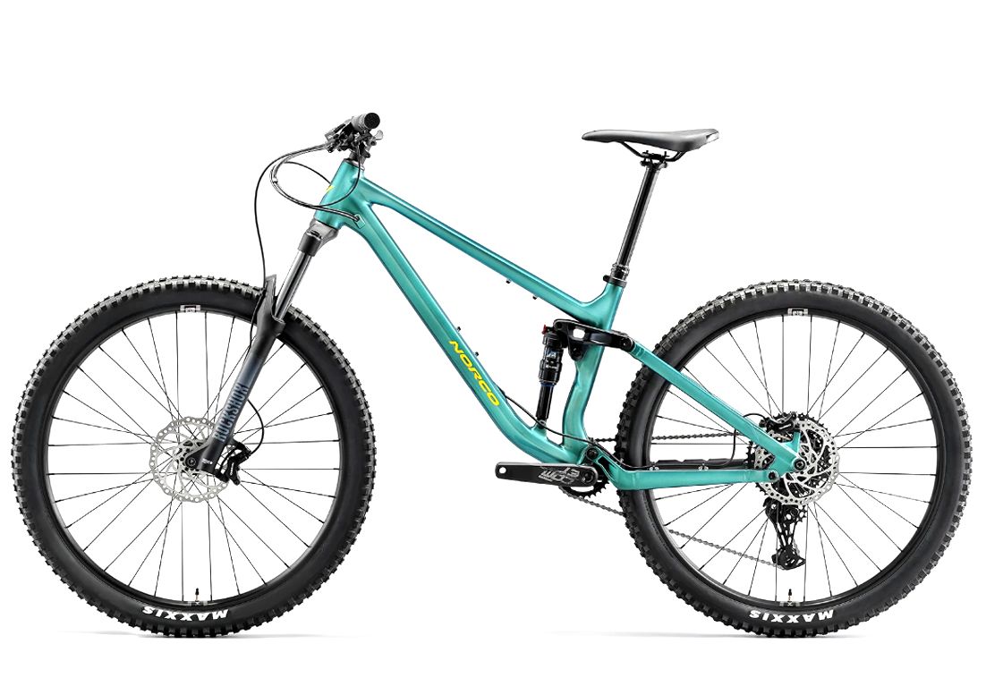 Norco Fluid FS A3 29 MEDIUM Mint Green full suspension trail bike with 130mm rear travel available now at Suck Creek Cycle 