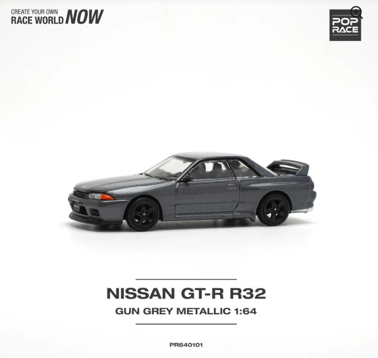 Pop Race Nissan GT-R R32 Gun Grey Metallic