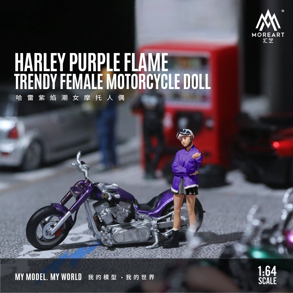 Diorama 1/64 Harley Purple Flame