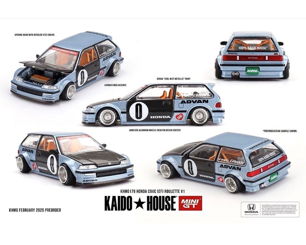 Kaido House x Mini GT 1:64 Honda Civic (EF) Kaido Roulette V1