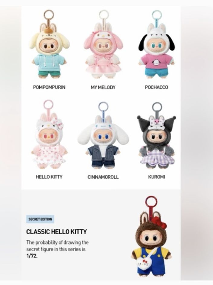 THE MONSTERS × Hello Kitty and Friends Series-Vinyl Plush - Blind box